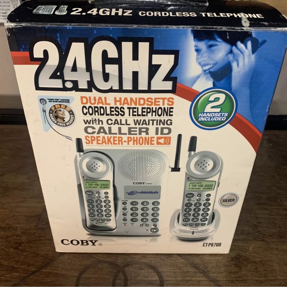 Coby CT-P8700 Cordless Phone Caller ID Multi Handset Call Waiting Speakerphone